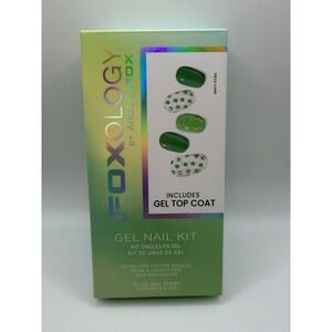 Foxology by Arctic Fox Gel Nail Kit Minty Flora 30 Strips with Gel Top Coat NEW